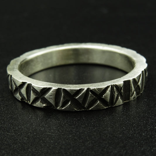 Cross-Bind Silver Ring