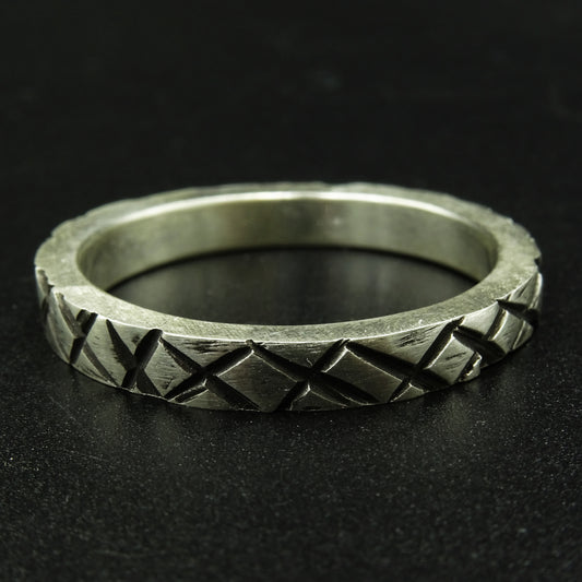 Neural X-Thread Silver Ring