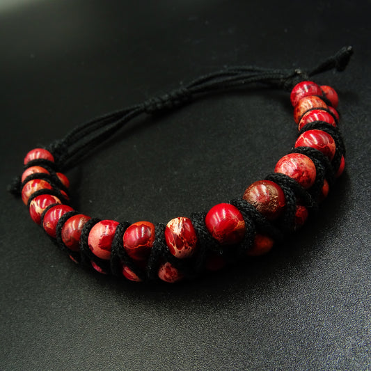 Crimson Relic Red Jasper Gemstone Bracelet