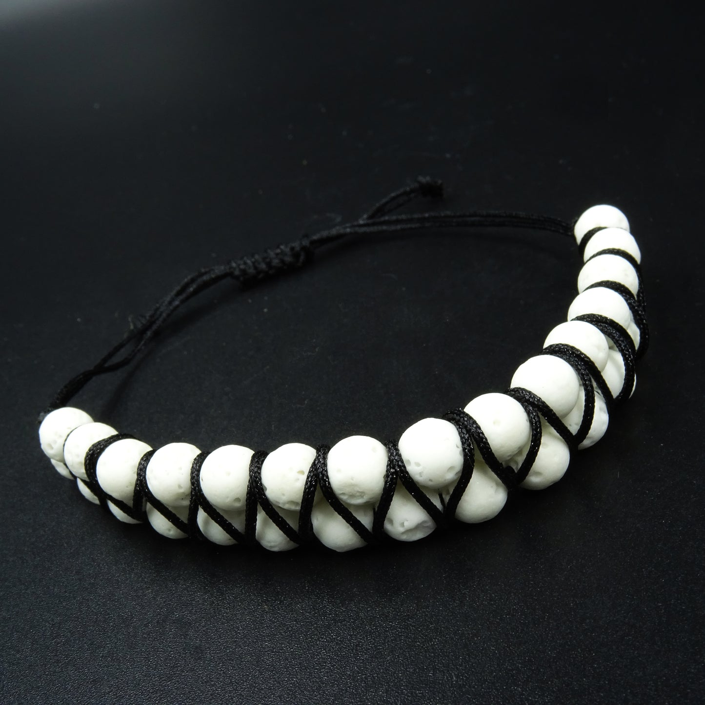 Porous Light White Lava Gemstone Bracelet