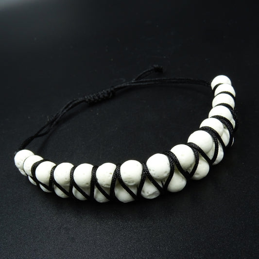 Porous Light White Lava Gemstone Bracelet