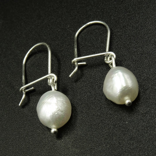 Whispering Tide Silver 925 & Freshwater Pearl Earrings