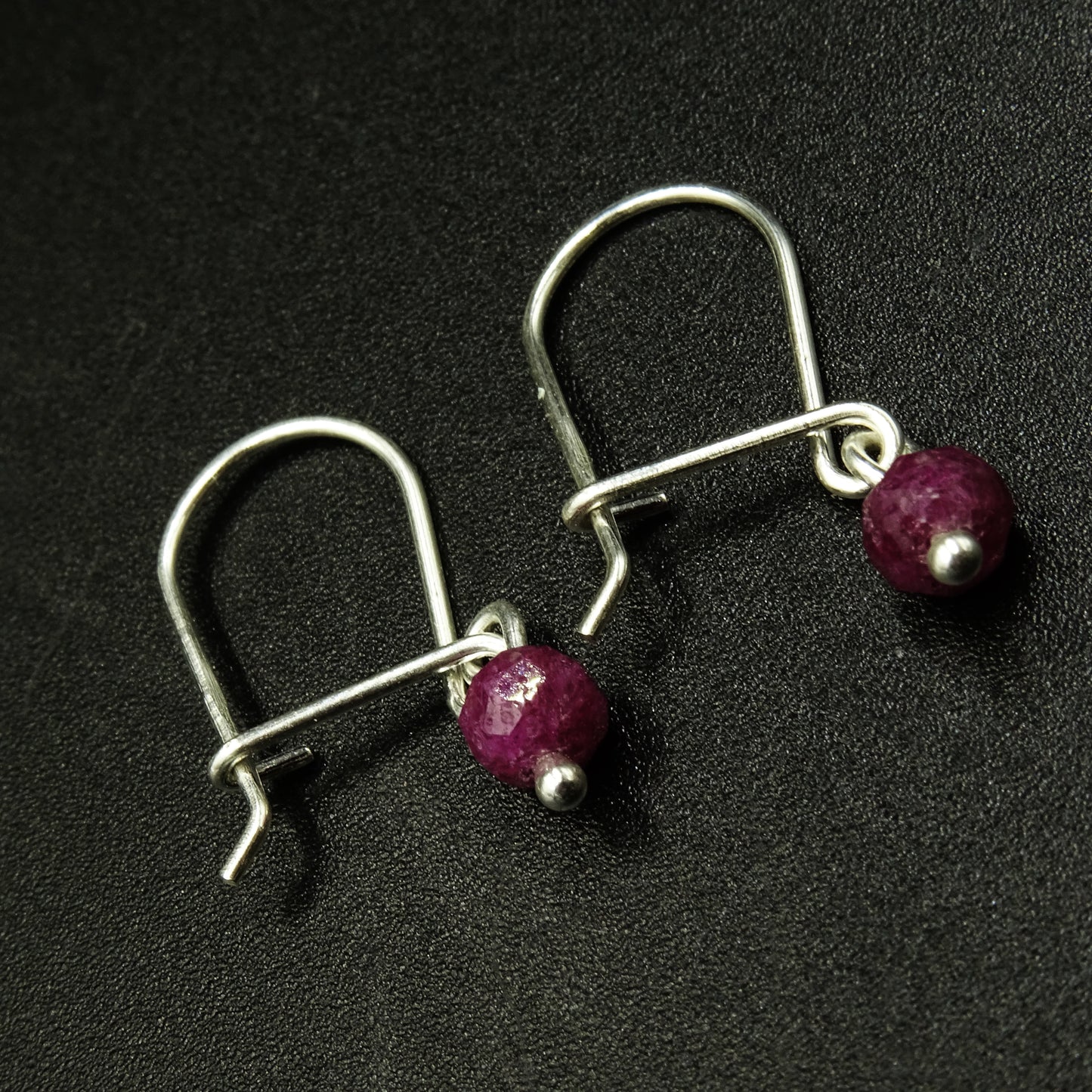 Ruby Shard Silver & Ruby Gemstone Earrings