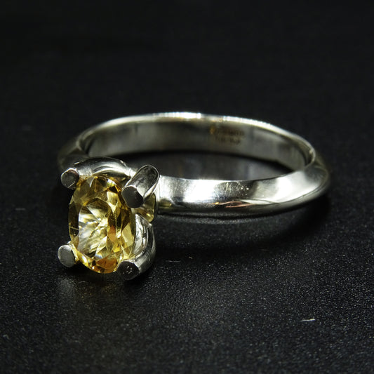 Solar Poise Citrine Gemstone Silver Ring