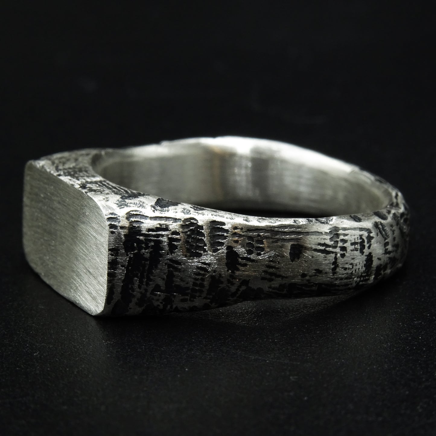 Ashen Signet Silver Ring