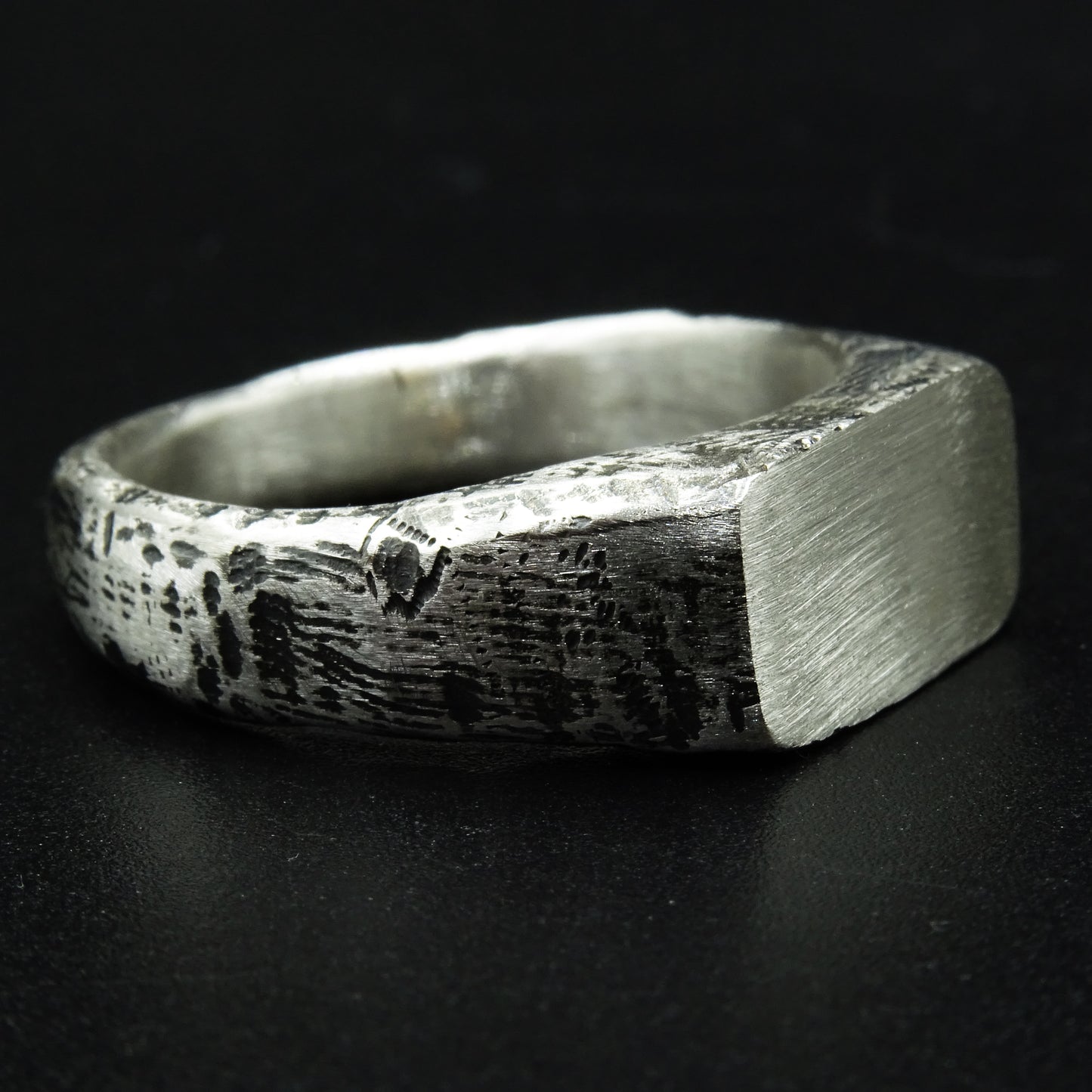 Ashen Signet Silver Ring