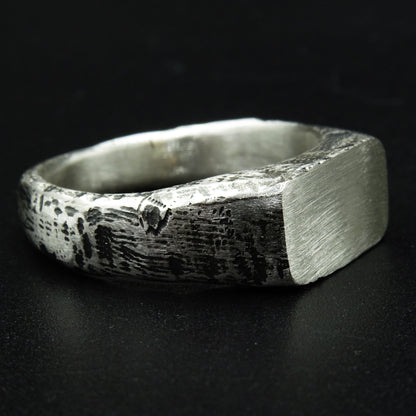 Ashen Signet Silver Ring