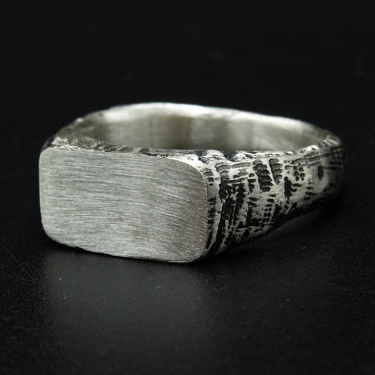 Ashen Signet Silver Ring