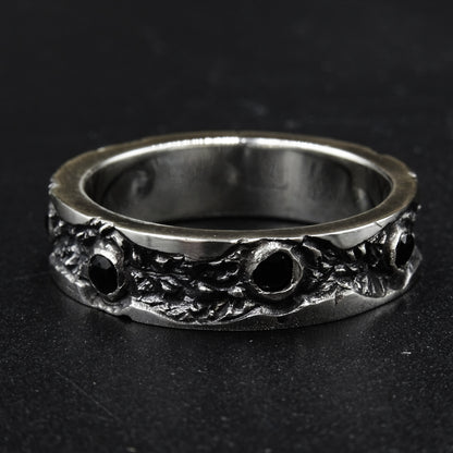 Black Vein Silver Ring