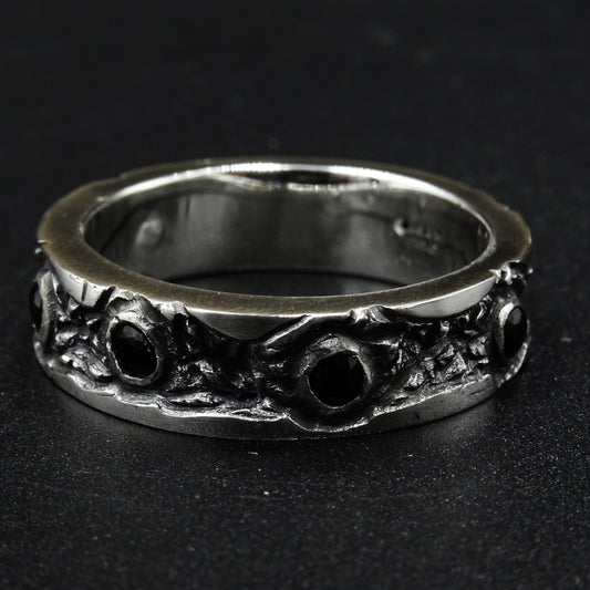 Black Vein Silver Ring