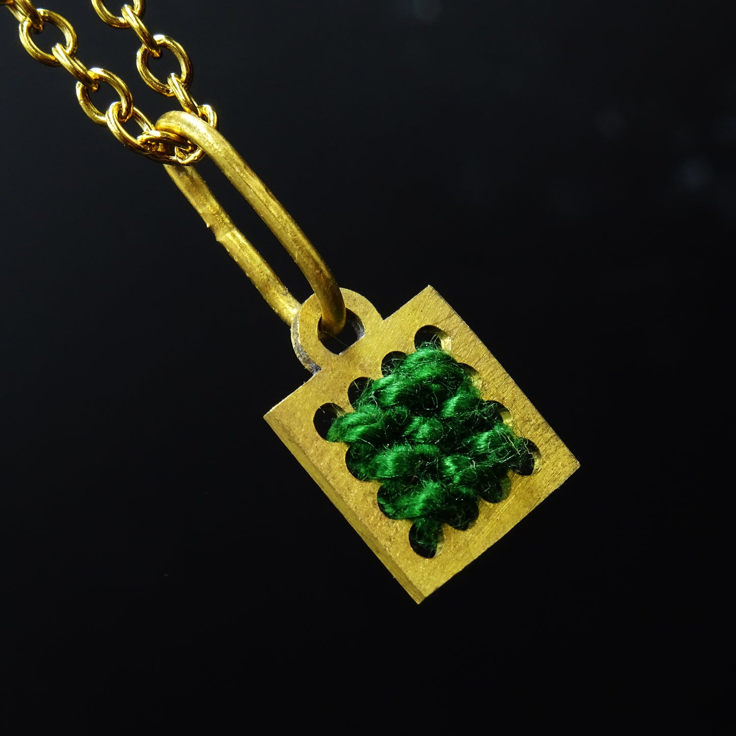 Verdant Node Brass Necklace