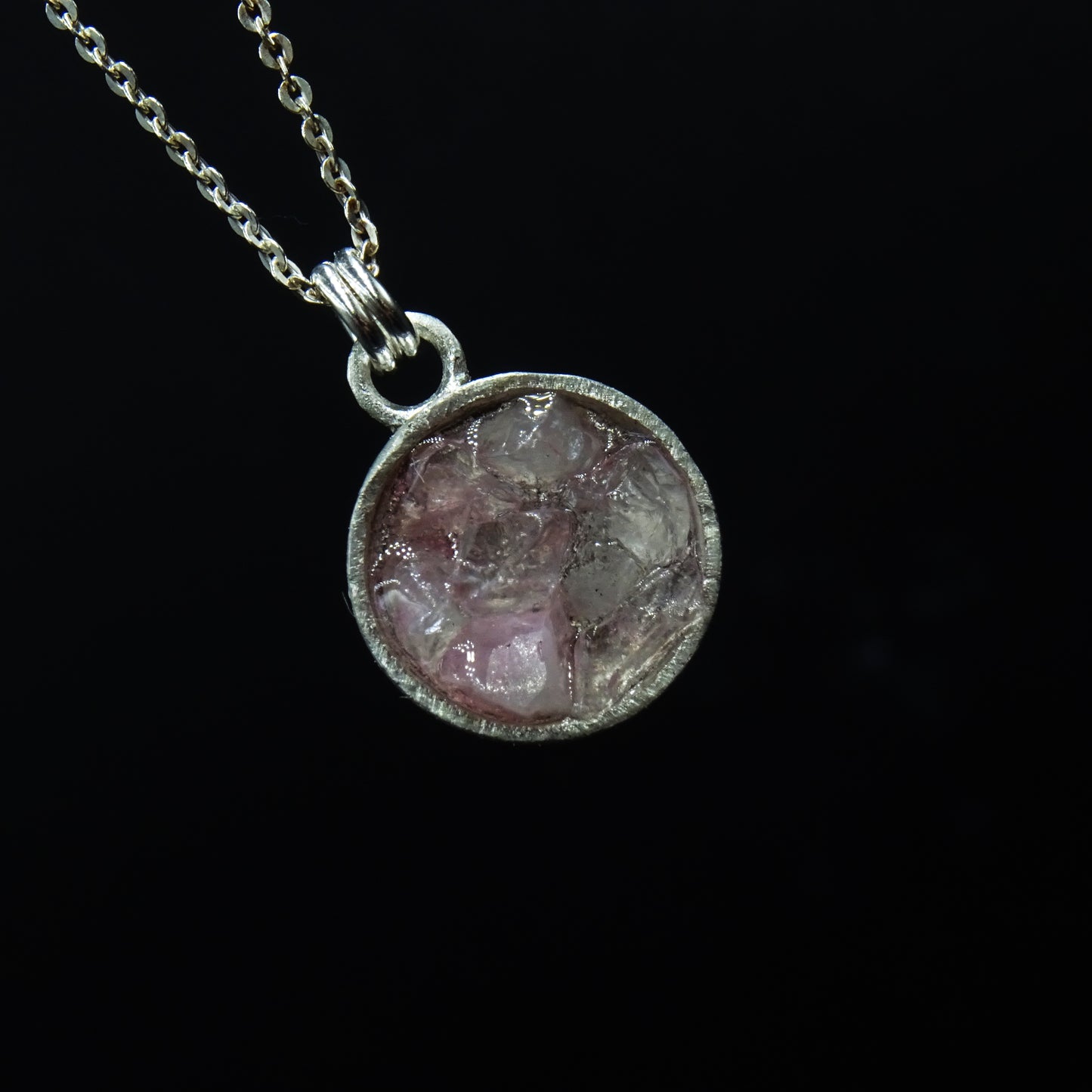 Pink Aether Rose Quartz Silver Necklace
