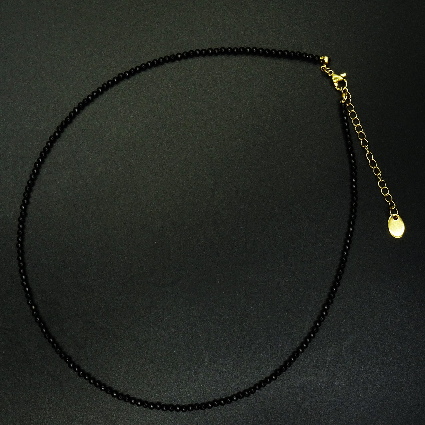 Black Vein Black Onyx Gemstone Necklace