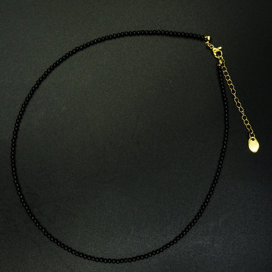 Black Vein Black Onyx Gemstone Necklace
