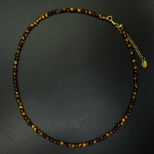 Dune Line Tiger's Eye Gemstone Necklace
