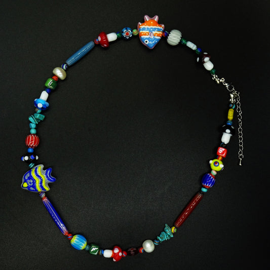 Pelagos Mosaic Glass Necklace
