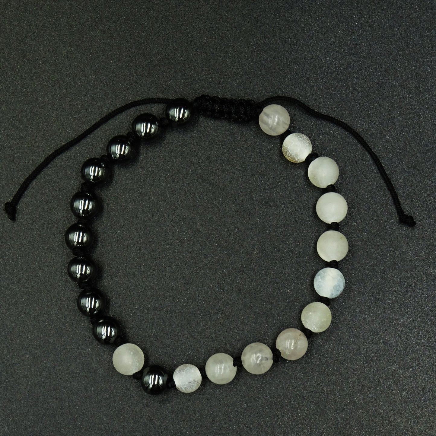Night Divide Quartz & Hematite Gemstone Bracelet