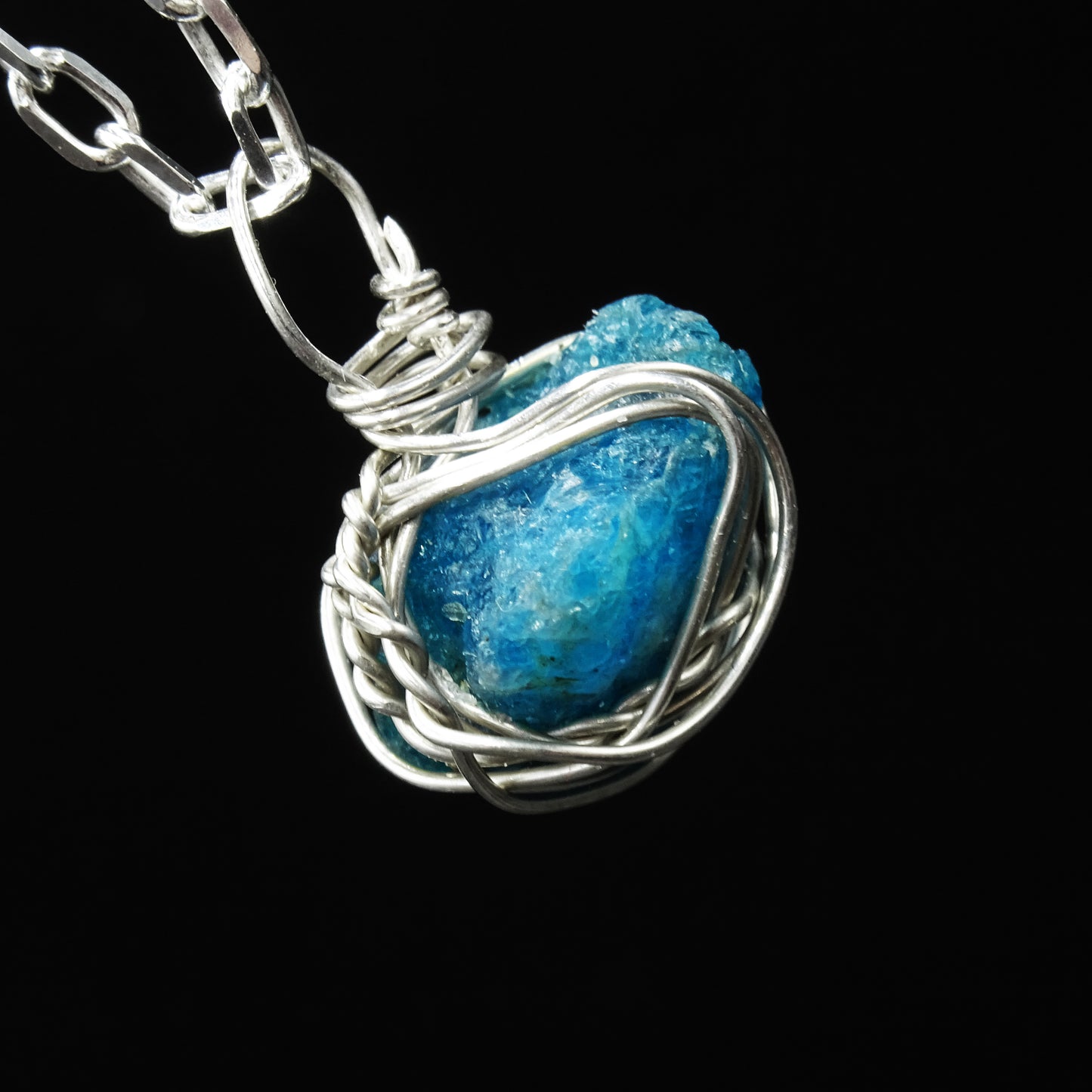 Thalassa Cage Apatite Silver Necklace