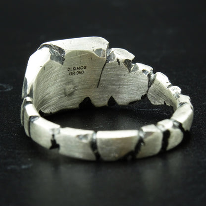 Quake Signet Silver Ring