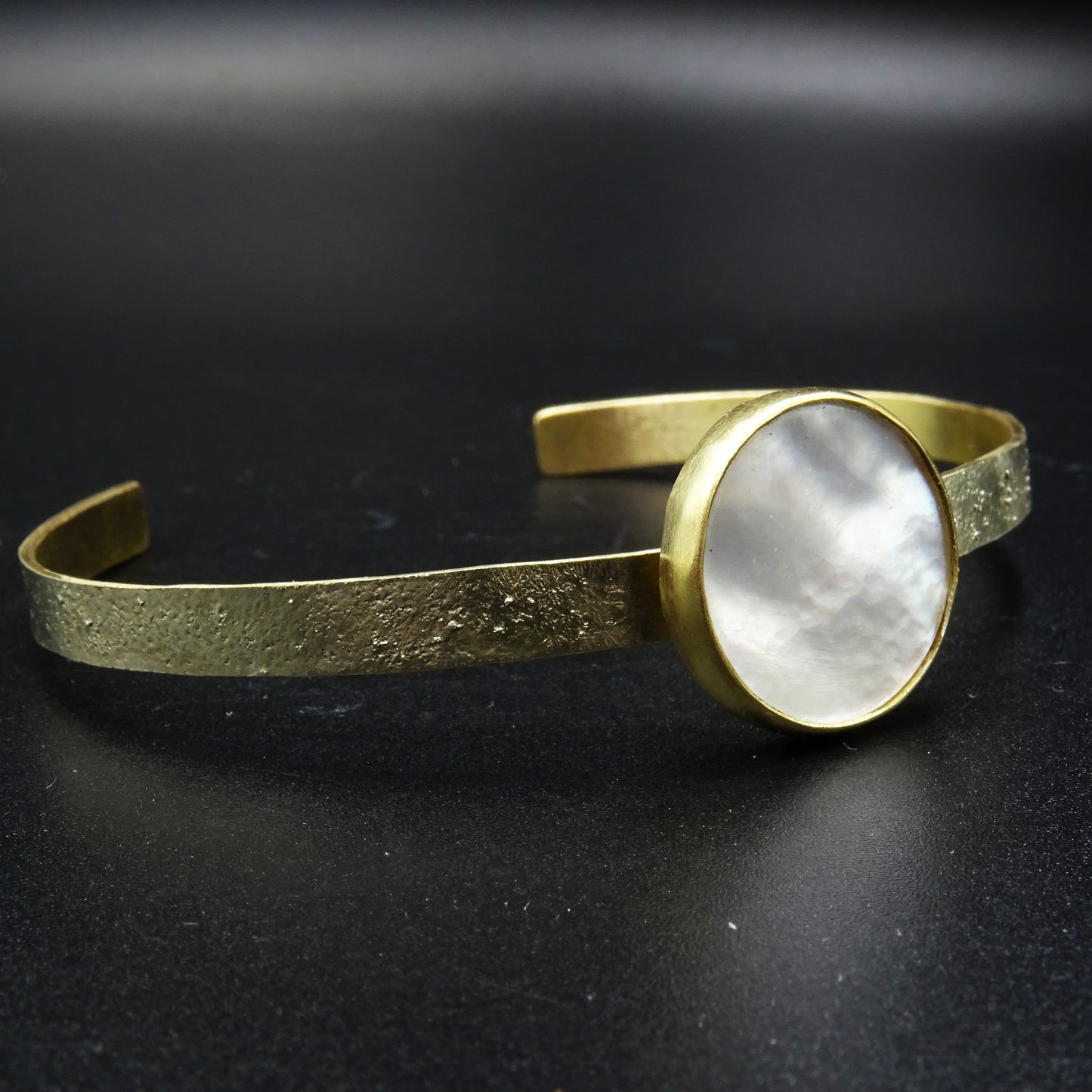 Erynd Mother of Pearl Brass & Silver Cuff