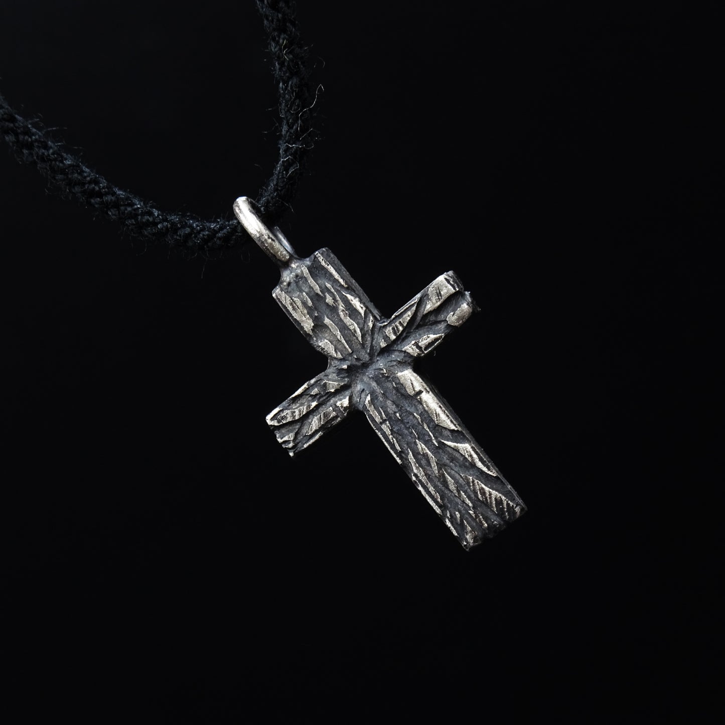 Weathered Silver Cross Necklace