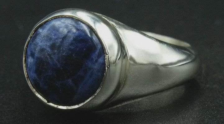Load video: sodalite signet silver ring